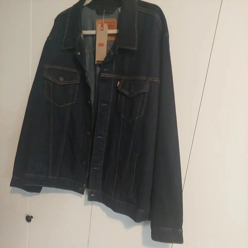 New Levi's Trucker Jean Jacket in Indigo Blue Mens XXL Classic Streetwear - Picture 5 of 9